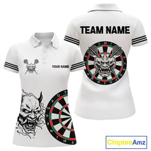 Load image into Gallery viewer, White Demon Head &amp; Darts Arrow Darts Team Shirt For Women - Customizable Name NYN0393
