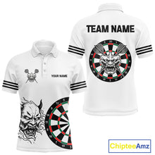 Load image into Gallery viewer, White Demon Head &amp; Darts Arrow Darts Team Shirt For Men - Customizable Name NYN0393