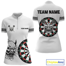 Load image into Gallery viewer, White Demon Head &amp; Darts Arrow Darts Team Shirt For Women - Customizable Name NYN0393