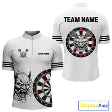 Load image into Gallery viewer, White Demon Head &amp; Darts Arrow Darts Team Shirt For Men - Customizable Name NYN0393