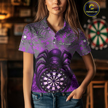 Load image into Gallery viewer, Mauve Skull Spider &amp; Dartboard Darts Shirt For Women - Custom Name &amp; Team Option NYN0394