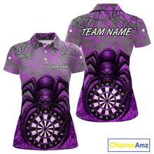 Load image into Gallery viewer, Mauve Skull Spider &amp; Dartboard Darts Shirt For Women - Custom Name &amp; Team Option NYN0394