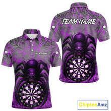 Load image into Gallery viewer, Mauve Skull Spider &amp; Dartboard Darts Shirt For Men - Custom Name &amp; Team Option NYN0394