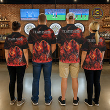 Load image into Gallery viewer, Personalized Men Rhino Dart Polo &amp; Quarter-Zip Shirt Custom Name Team Red Flaming Rhino Dart Jersey NYN3360