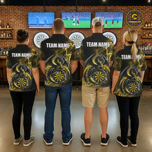 Load image into Gallery viewer, Personalized Men Dragon Dart Polo 1/4-Zip Shirt Custom Name Team Thunder Dragon Dart Jersey | Yellow NYN3369