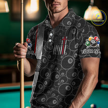 Load image into Gallery viewer, Cross US Flag 8 Ball Men's Billiard Shirts Personalized Patriotic Billiard Team Shirts NYN2322