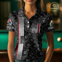 Load image into Gallery viewer, Cross US Flag 8 Ball Women's Billiard Shirts Personalized Patriotic Billiard Team Shirts NYN2322