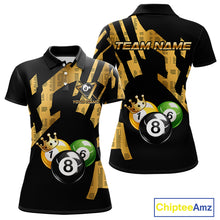 Load image into Gallery viewer, Gold Crown Ball Billiard Ball Shirts For Women Personalized Attire Billiard Team Shirts NYN2324