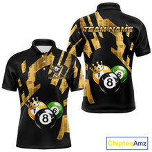 Load image into Gallery viewer, Gold Crown Ball Billiard Ball Shirts For Men Personalized Attire Billiard Team Shirts NYN2324