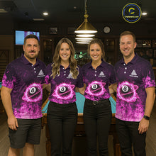 Load image into Gallery viewer, Custom Pink Flaming 8 Ball Light Men's Billiard Shirts Personalized Billiard Attire Gifts NYN2325
