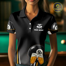 Load image into Gallery viewer, Custom Funny Cheer Beer &amp; 8 Ball Women's Billiard Shirts Personalized Billiard Apparel Gifts NYN2326