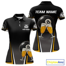 Load image into Gallery viewer, Custom Funny Cheer Beer &amp; 8 Ball Women's Billiard Shirts Personalized Billiard Apparel Gifts NYN2326