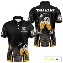 Load image into Gallery viewer, Custom Funny Cheer Beer &amp; 8 Ball Men's Billiard Shirts Personalized Billiard Apparel Gifts NYN2326
