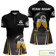 Load image into Gallery viewer, Custom Funny Cheer Beer &amp; 8 Ball Women's Billiard Shirts Personalized Billiard Apparel Gifts NYN2326