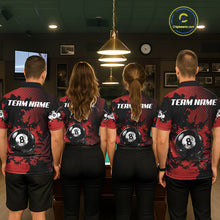 Load image into Gallery viewer, Custom Red Grunge Ball Billiard Shirts For Men Personalized Ball 8 Billiard Attire Gifts NYN2328