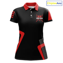 Load image into Gallery viewer, Black &amp; Red Skull Pool 8 Ball Women Billiard Polo &amp; 1/4-Zip Shirt Personalized Ball Billiard Attire NYN2593