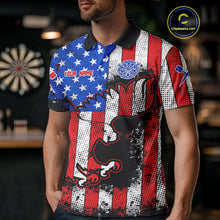 Load image into Gallery viewer, Grunge Eagle US Flag Pattern Custom Dart Shirt For Men, Dart Team Jerseys NYN0214