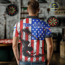 Load image into Gallery viewer, Grunge Eagle US Flag Pattern Custom Dart Shirt For Men, Dart Team Jerseys NYN0214