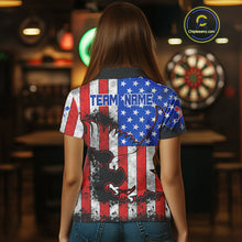 Load image into Gallery viewer, Grunge Eagle US Flag Pattern Custom Dart Shirt For Women, Dart Team Jerseys NYN0214