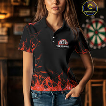 Load image into Gallery viewer, Red Fire Flame Dartboard Custom Dart Shirt For Women, Dart Team Jerseys NYN0216