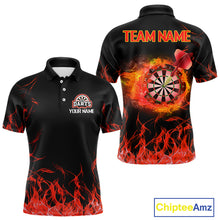 Load image into Gallery viewer, Red Fire Flame Dartboard Custom Dart Shirt For Men, Dart Team Jerseys NYN0216
