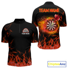 Load image into Gallery viewer, Red Fire Flame Dartboard Custom Dart Shirt For Men, Dart Team Jerseys NYN0216