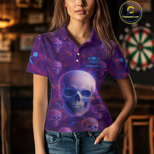 Load image into Gallery viewer, Colorful Lightning Skulls Pattern Darts Shirt For Women - Customizable Name &amp; Team NYN0403