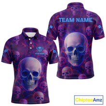 Load image into Gallery viewer, Colorful Lightning Skulls Pattern Darts Shirt For Men - Customizable Name &amp; Team NYN0403