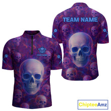 Load image into Gallery viewer, Colorful Lightning Skulls Pattern Darts Shirt For Men - Customizable Name &amp; Team NYN0403