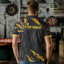 Load image into Gallery viewer, Orange Ferocious Wolf Dart Arrow Funny Darts Shirt For Men - Customizable Name NYN0406