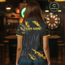 Load image into Gallery viewer, Orange Ferocious Wolf Dart Arrow Funny Darts Shirt For Women - Customizable Name NYN0406