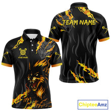 Load image into Gallery viewer, Orange Ferocious Wolf Dart Arrow Funny Darts Shirt For Men - Customizable Name NYN0406
