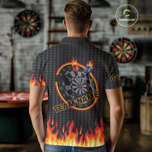 Load image into Gallery viewer, Fire Dart Arrows &amp; Flaming Pattern Darts Shirt For Men - Customizable Name &amp; Team NYN0409