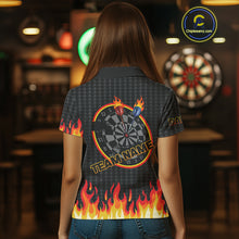 Load image into Gallery viewer, Fire Dart Arrows &amp; Flaming Pattern Darts Shirt For Women - Customizable Name &amp; Team NYN0409
