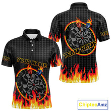 Load image into Gallery viewer, Fire Dart Arrows &amp; Flaming Pattern Darts Shirt For Men - Customizable Name &amp; Team NYN0409