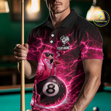 Load image into Gallery viewer, Thunder Pink Funny Flamingo Smokes Pool 8 Ball Men Billiard Shirt Custom Ball Billiard Team Attire NYN2612