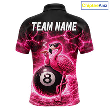 Load image into Gallery viewer, Thunder Pink Funny Flamingo Smokes Pool 8 Ball Men Billiard Shirt Custom Ball Billiard Team Attire NYN2612