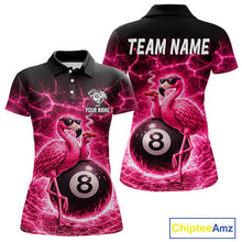 Load image into Gallery viewer, Thunder Pink Funny Flamingo Smokes Pool 8 Ball Women Billiard Shirt Custom Ball Billiard Team Attire NYN2612