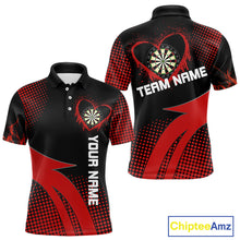 Load image into Gallery viewer, Red Dripping Heart Halftone Pattern Custom Dart Shirt For Men, Dart Team Jerseys NYN0219