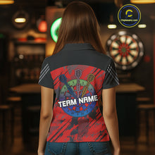 Load image into Gallery viewer, Multi-Color Dartboard Custom Polo &amp; 1/4 Zip Dart Shirt For Women, Dart Team Jerseys NYN0220