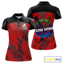 Load image into Gallery viewer, Multi-Color Dartboard Custom Polo &amp; 1/4 Zip Dart Shirt For Women, Dart Team Jerseys NYN0220