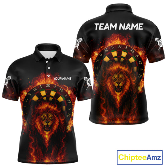 Dartboard Flame Lion Dart Shirts Custom Dart Team Shirt For Men, Dart Jerseys NYN0224