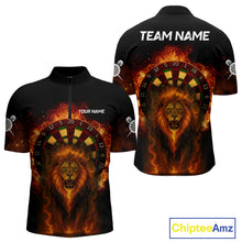 Load image into Gallery viewer, Dartboard Flame Lion Dart Shirts Custom Dart Team Shirt For Men, Dart Jerseys NYN0224
