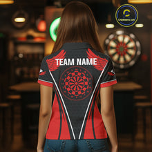 Load image into Gallery viewer, Halftone Pattern Dartboard Custom Red Dart Shirt For Women, Dart Team Jerseys NYN0225