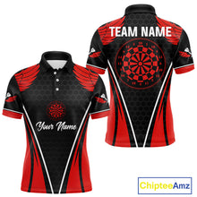 Load image into Gallery viewer, Halftone Pattern Dartboard Custom Red Dart Shirt For Men, Dart Team Jerseys NYN0225