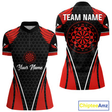 Load image into Gallery viewer, Halftone Pattern Dartboard Custom Red Dart Shirt For Women, Dart Team Jerseys NYN0225