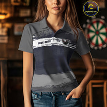 Load image into Gallery viewer, Grey Modern Grunge Dartboard Women's Darts Shirt - Custom Name For Dart Players NYN0413