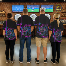 Load image into Gallery viewer, Custom Blue And Pink Darts Funny Bulldog Dart Shirts Polo For Men Dart League Jerseys NYN2108