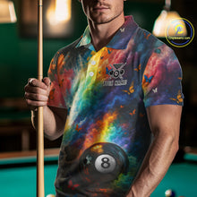 Load image into Gallery viewer, Custom Colorful Smoke 8 Ball Men's Billiard Shirts Personalized Skull Billiard Team Attire NYN2331