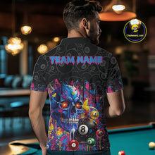 Load image into Gallery viewer, Dripping Splatter Billiard 8 Ball Shirts For Men Personalized Skull Billiard Team Attire NYN2332
